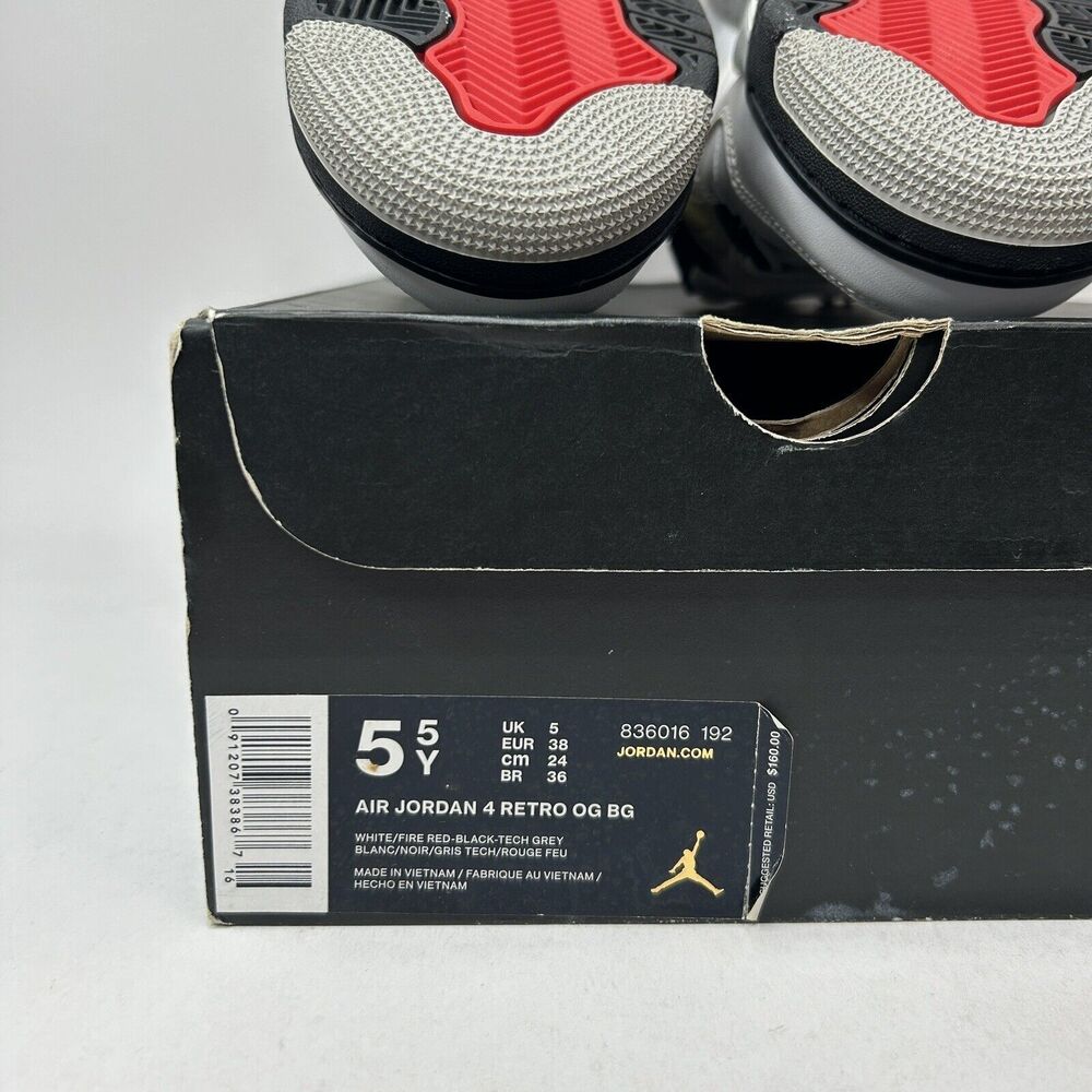 Nike Air Jordan Retro 4 Retro BG “White Cement” 2016 - Picture 6 of 6